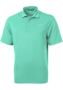 Cutter and Buck New York Jets Mens Green Mono Virtue Eco Pique Short Sleeve Polo