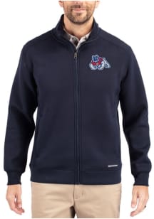 Cutter and Buck Fresno State Bulldogs Mens Navy Blue Roam Big and Tall Light Weight Jacket
