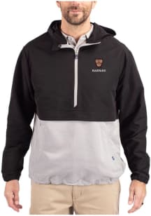 Cutter and Buck Harvard Crimson Mens Black Charter Eco Pullover Jackets