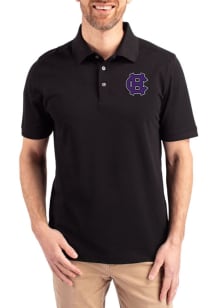 Cutter and Buck Holy Cross Crusaders Mens Black Advantage Short Sleeve Polo