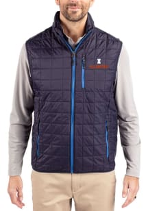 Cutter and Buck Illinois Fighting Illini Mens Navy Blue Rainier PrimaLoft Sleeveless Jacket