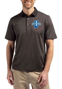 Cutter and Buck Indiana State Sycamores Black Virtue Eco Pique Micro Stripe Big and Tall Polo