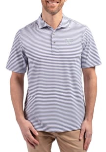 Cutter and Buck K-State Wildcats Mens Pink Virtue Eco Pique Stripe Short Sleeve Polo