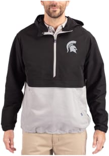Cutter and Buck Michigan State Spartans Mens Black Charter Eco Pullover Jackets