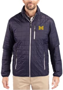 Cutter and Buck Michigan Wolverines Mens Navy Blue Rainier PrimaLoft Big and Tall Lined Jacket
