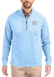 Cutter and Buck North Carolina Tar Heels Mens Blue Adapt Eco Long Sleeve Qtr Zip Pullover