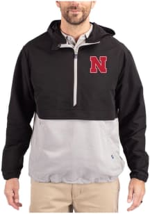 Cutter and Buck Nebraska Cornhuskers Mens Black Charter Eco Pullover Jackets