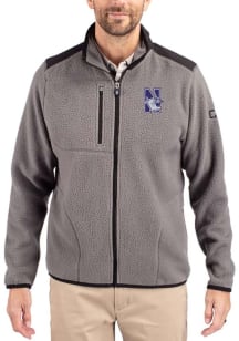 Cutter and Buck Northwestern Wildcats Mens Grey Cascade Sherpa Light Weight Jacket