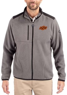 Cutter and Buck Oklahoma State Cowboys Mens Grey Cascade Sherpa Light Weight Jacket