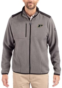 Cutter and Buck Purdue Boilermakers Mens Grey Cascade Sherpa Light Weight Jacket