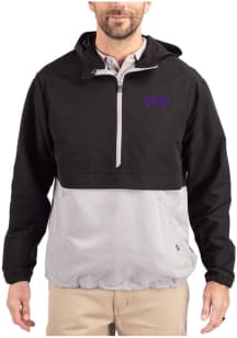Cutter and Buck TCU Horned Frogs Mens Black Charter Eco Pullover Jackets