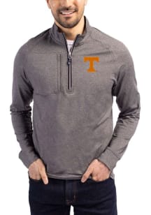 Cutter and Buck Tennessee Volunteers Mens Black Adapt Eco Long Sleeve Qtr Zip Pullover