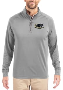 Cutter and Buck Milwaukee Panthers Mens Grey Adapt Eco Big and Tall Qtr Zip
