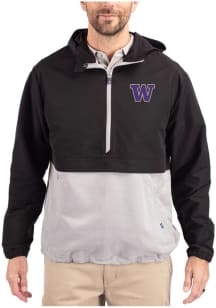 Cutter and Buck Washington Huskies Mens Black Charter Eco Pullover Jackets