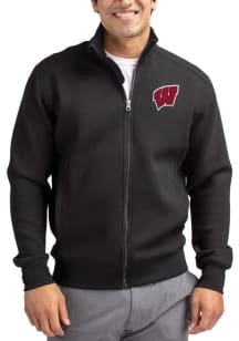 Cutter and Buck Wisconsin Badgers Mens Black Roam Big and Tall Light Weight Jacket