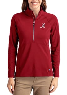 Cutter and Buck Alabama Crimson Tide Womens Cardinal Adapt Eco Qtr Zip