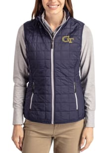 Cutter and Buck GA Tech Yellow Jackets Womens Navy Blue Rainier PrimaLoft Vest