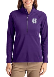 Cutter and Buck Holy Cross Crusaders Womens Purple Adapt Eco Qtr Zip