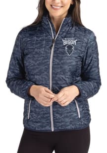 Cutter and Buck Howard Bison Womens Navy Blue Rainier PrimaLoft Printed Filled Jacket