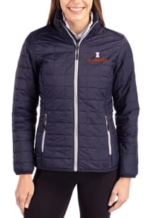 Cutter and Buck Illinois Fighting Illini Womens Navy Blue Rainier PrimaLoft Filled Jacket