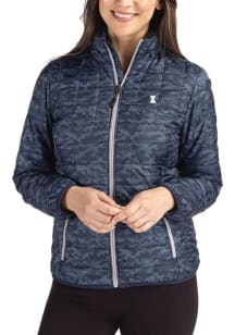 Cutter and Buck Illinois Fighting Illini Womens Navy Blue Rainier PrimaLoft Printed Filled Jacket