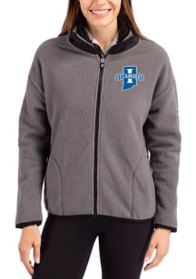 Cutter and Buck Indiana State Sycamores Womens Grey Cascade Sherpa Long Sleeve Full Zip Jacket