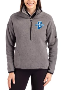 Cutter and Buck Indiana State Sycamores Womens Grey Cascade Sherpa Qtr Zip