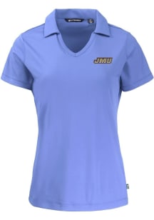 Cutter and Buck James Madison Dukes Womens Pink Daybreak V Neck Short Sleeve Polo Shirt