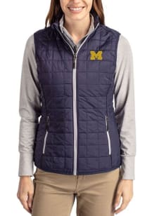 Cutter and Buck Michigan Wolverines Womens Navy Blue Rainier PrimaLoft Vest