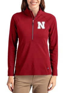 Cutter and Buck Nebraska Cornhuskers Womens Cardinal Adapt Eco Qtr Zip