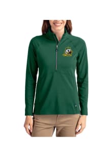 Cutter and Buck Oregon Ducks Womens Green Adapt Eco Qtr Zip