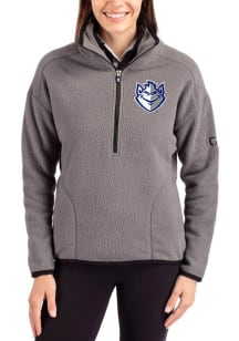 Cutter and Buck Saint Louis Billikens Womens Grey Cascade Sherpa Qtr Zip