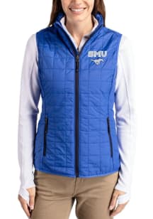 Cutter and Buck SMU Mustangs Womens Blue Rainier PrimaLoft Vest