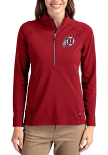 Cutter and Buck Utah Utes Womens Cardinal Adapt Eco Qtr Zip