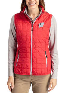 Cutter and Buck Wisconsin Badgers Womens Red Rainier PrimaLoft Vest