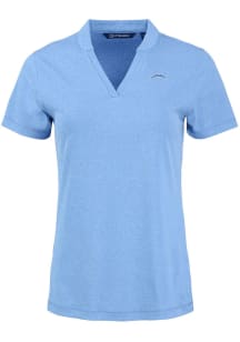 Cutter and Buck Los Angeles Chargers Womens Blue Mono Forge Short Sleeve T-Shirt