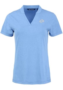 Cutter and Buck Los Angeles Rams Womens Blue Mono Forge Short Sleeve T-Shirt