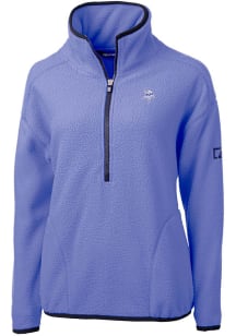 Cutter and Buck Minnesota Vikings Womens Lavender Mono Cascade Sherpa Qtr Zip