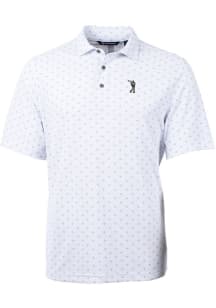 Cutter and Buck South Florida Bulls Mens White Swinging Rocky Virtue Eco Pique Tile Short Sleeve P..
