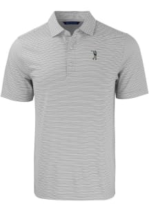 Cutter and Buck South Florida Bulls Mens Grey Swinging Rocky Forge Double Stripe Short Sleeve Polo