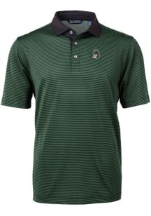 Cutter and Buck Michigan State Spartans Mens Green Vault Virtue Eco Pique Micro Stripe Short Sleev..