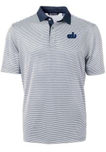 Cutter and Buck Old Dominion Monarchs Mens Navy Blue Vault Virtue Eco Pique Micro Stripe Short Sle..