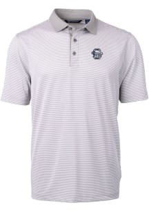 Cutter and Buck Penn State Nittany Lions Mens Grey Vault Virtue Eco Pique Micro Stripe Short Sleev..