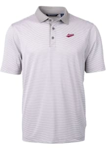 Cutter and Buck New Mexico State Aggies Mens Grey Vault Virtue Eco Pique Micro Stripe Short Sleeve..