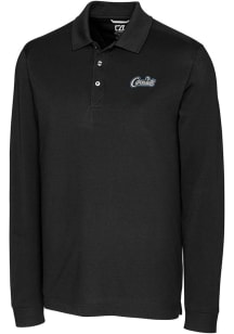 Cutter and Buck UCF Knights Black Citronaut Vault Advantage Pique Long Sleeve Big and Tall Polo