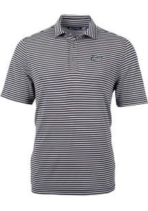 Cutter and Buck UCF Knights Black Citronaut Vault Virtue Eco Pique Stripe Big and Tall Polo