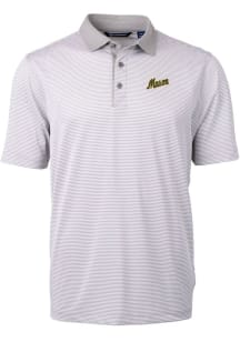 Cutter and Buck George Mason University Grey Vault Virtue Eco Pique Micro Stripe Big and Tall Polo