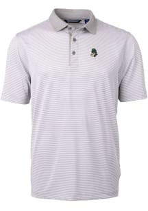 Cutter and Buck Michigan State Spartans Grey Vault Virtue Eco Pique Micro Stripe Big and Tall Polo