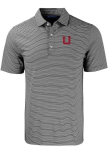 Cutter and Buck Utah Utes Black Forge Double Stripe Big and Tall Polo