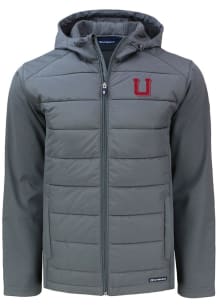 Cutter and Buck Utah Utes Mens Grey Vault Evoke Hood Big and Tall Lined Jacket